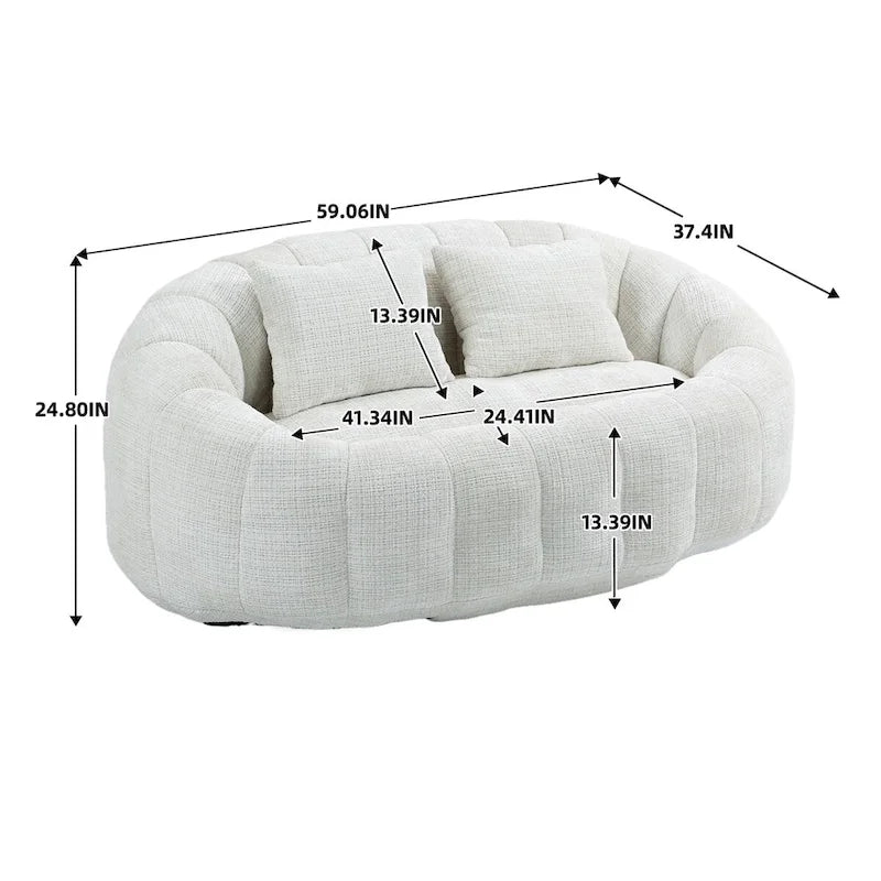 Fauteuil Poire à Dossier Haut - Canapé Lounge Rempli de Mousse