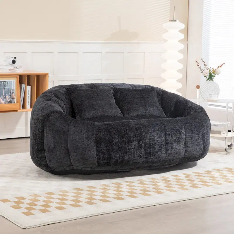 Fauteuil Poire à Dossier Haut - Canapé Lounge Rempli de Mousse