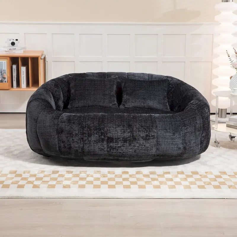 Fauteuil Poire à Dossier Haut - Canapé Lounge Rempli de Mousse