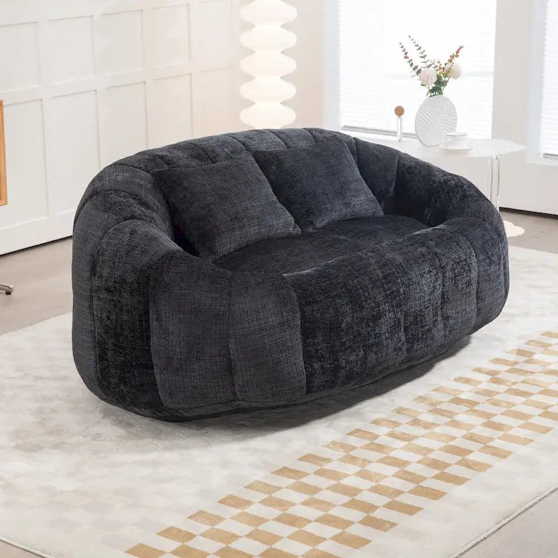 Fauteuil Poire à Dossier Haut - Canapé Lounge Rempli de Mousse