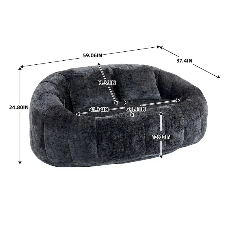 Fauteuil Poire à Dossier Haut - Canapé Lounge Rempli de Mousse