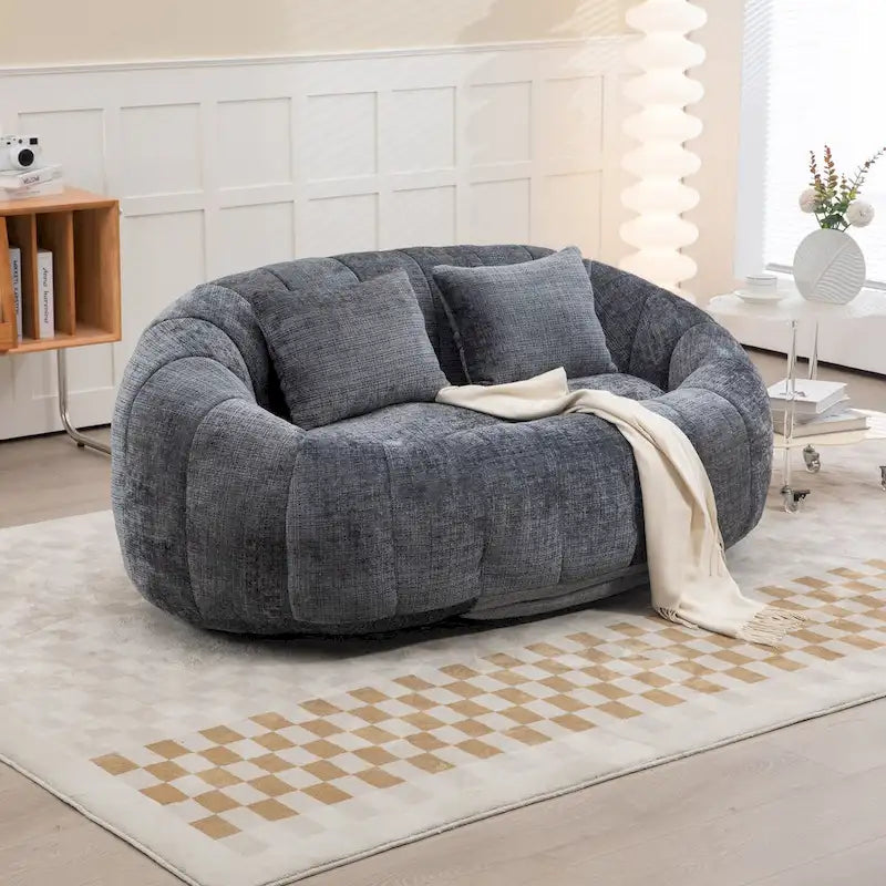 Fauteuil Poire à Dossier Haut - Canapé Lounge Rempli de Mousse