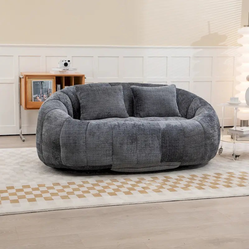 Fauteuil Poire à Dossier Haut - Canapé Lounge Rempli de Mousse