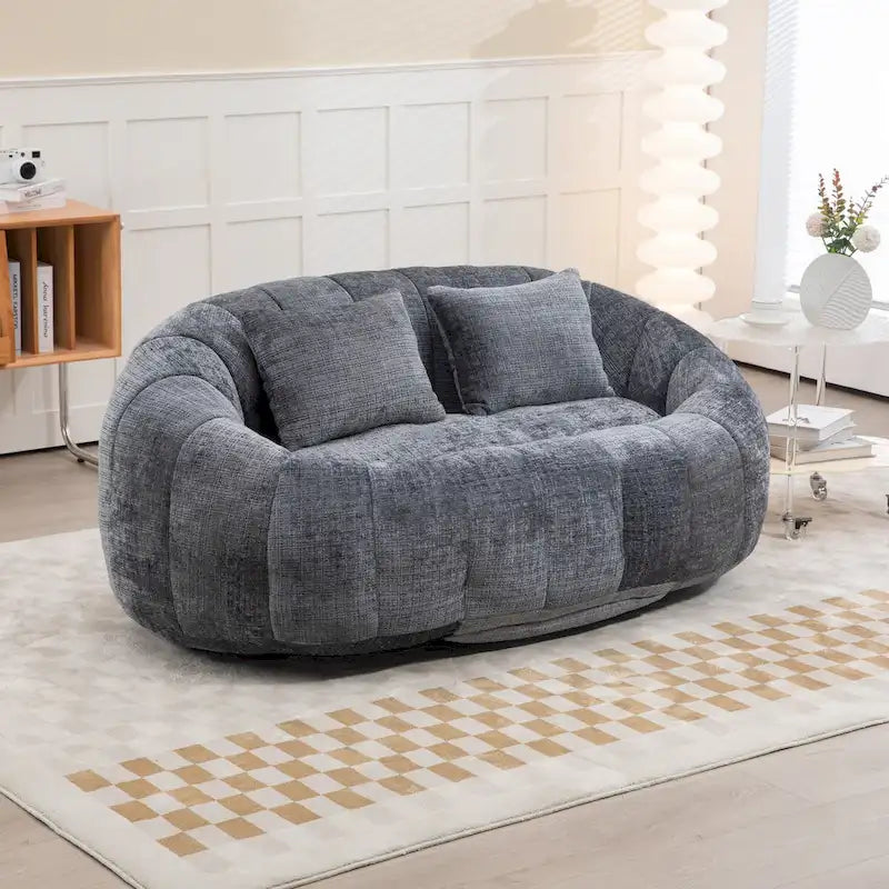 Fauteuil Poire à Dossier Haut - Canapé Lounge Rempli de Mousse