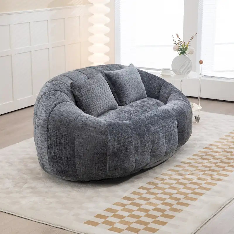 Fauteuil Poire à Dossier Haut - Canapé Lounge Rempli de Mousse