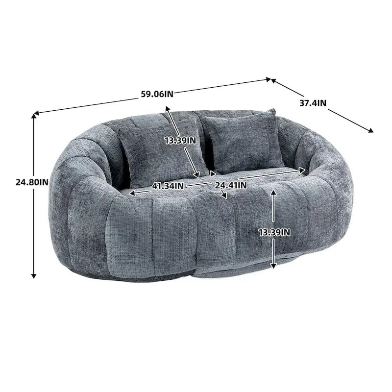 Fauteuil Poire à Dossier Haut - Canapé Lounge Rempli de Mousse