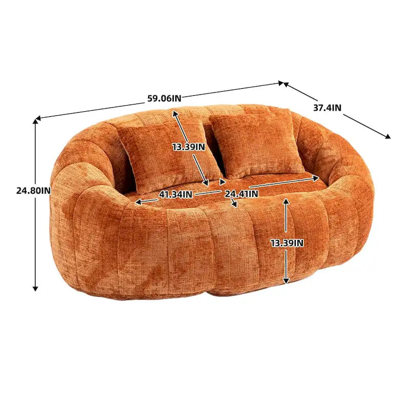 Fauteuil Poire à Dossier Haut - Canapé Lounge Rempli de Mousse