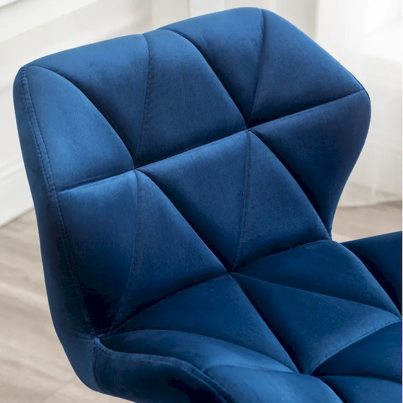 Chaise de bureau pivotante en velours capitonné avec vérin à gaz