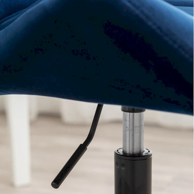 Chaise de bureau pivotante en velours capitonné avec vérin à gaz