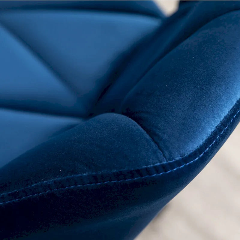 Chaise de bureau pivotante en velours capitonné avec vérin à gaz