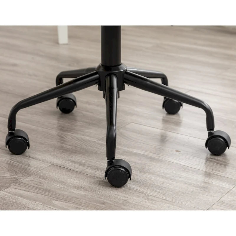 Chaise de bureau pivotante en velours capitonné avec vérin à gaz