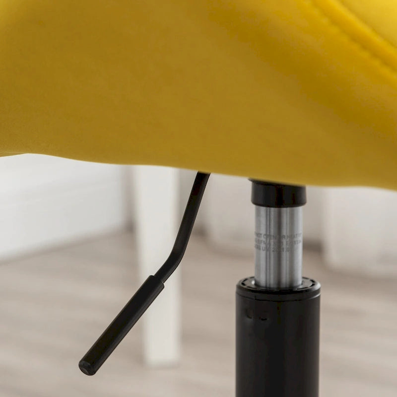 Chaise de bureau pivotante en velours capitonné avec vérin à gaz