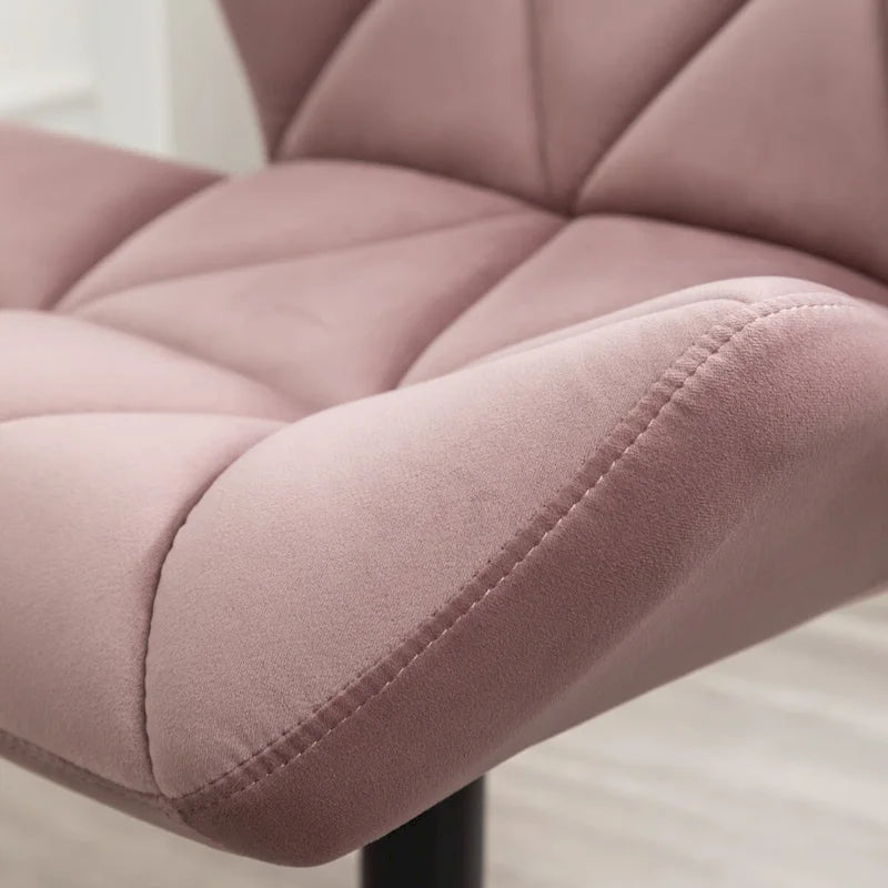 Chaise de bureau pivotante en velours capitonné avec vérin à gaz