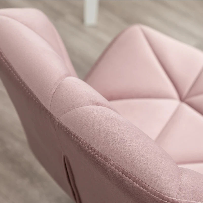Chaise de bureau pivotante en velours capitonné avec vérin à gaz