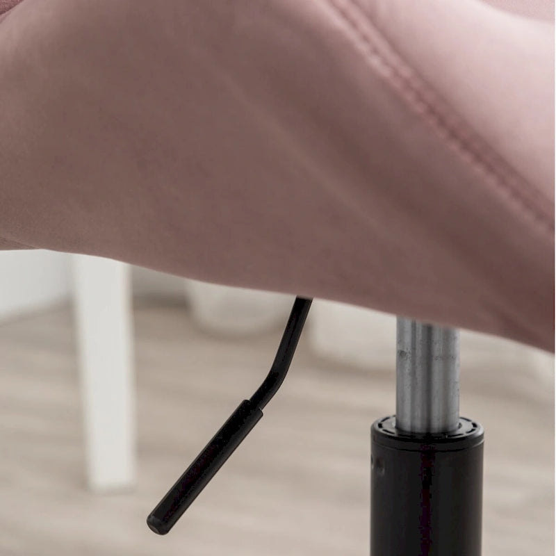 Chaise de bureau pivotante en velours capitonné avec vérin à gaz